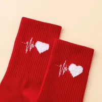1 ζευγάρι κάλτσες κόκκινες με λευκή καρδούλα Άγιος Βαλεντίνος Νο 36-39 #2