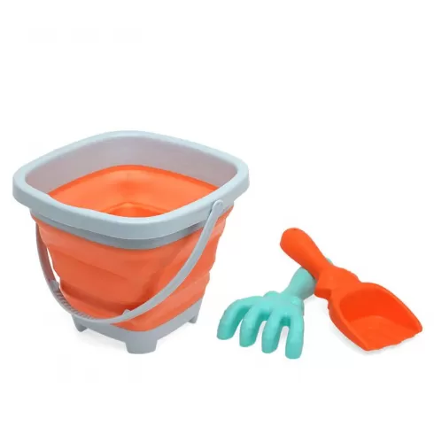 Kiokids Κουβαδάκι παραλίας αναδιπλούμενο πορτοκαλί 3τμχ (2954 orange)