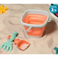 Kiokids Κουβαδάκι παραλίας αναδιπλούμενο πορτοκαλί 3τμχ (2954 orange) #1