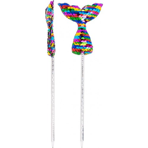 Στυλό με πούλιες, Rainbow Γοργόνα, 26 cm 230063  1τμχ - Μπλε