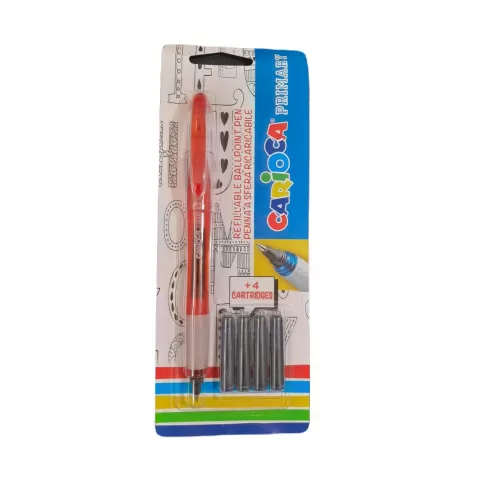 ΣΤΥΛΟ ΣΕΤ ΜΕ 4 ΜΕΛΑΝΙΑ CARIOCA BALLPOINT 1.0mm Carioca 43248 - ΚΟΚΚΙΝΟ
