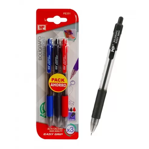 MP σετ στυλό διαρκείας τριών χρωμάτων PE251 1.0mm 3τμχ