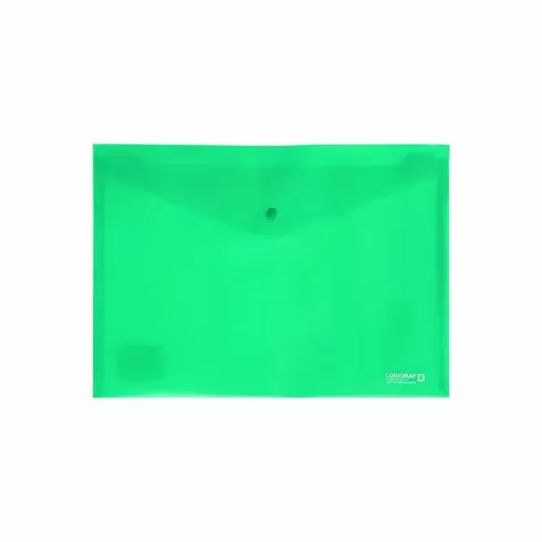 Φάκελος με κουμπί Α4 τύπος διαφανής 1τμχ - Πράσινο 07-25-01-03