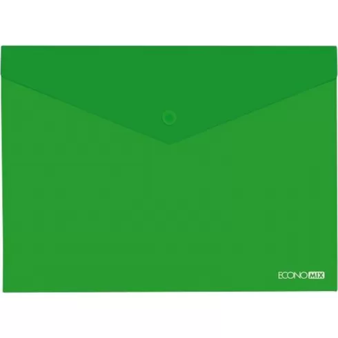 Papirus Φάκελος διαφανής pp economix με κουμπί για χαρτί A4 24x33εκ πράσινο