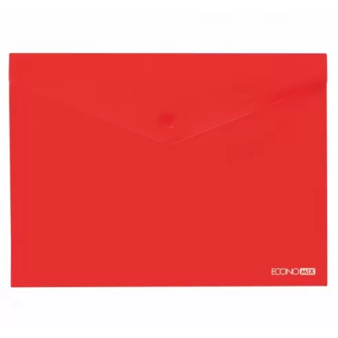 Papirus Φάκελος διαφανής pp economix με κουμπί για χαρτί A4 24x33εκ κόκκινο