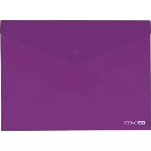 Papirus Φάκελος διαφανής pp economix με κουμπί για χαρτί A4 24x33εκ μωβ