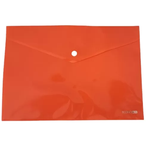 Papirus Φάκελος διαφανής pp economix με κουμπί για χαρτί A4 24x33εκ πορτοκαλί