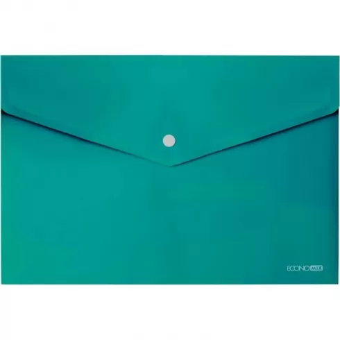 Papirus Φάκελος διαφανής pp economix με κουμπί για χαρτί A4 24x33εκ τυρκουάζ