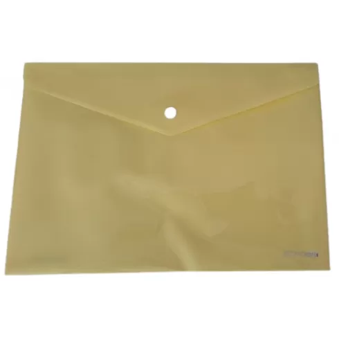 Papirus Φάκελος διαφανής pp economix με κουμπί για χαρτί A4 24x33εκ κίτρινο παστέλ