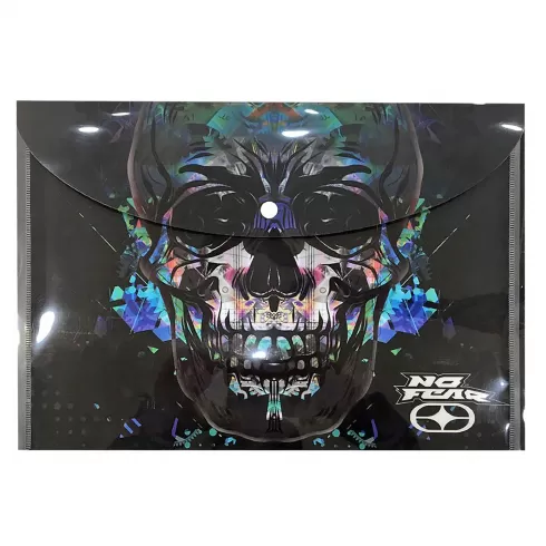 BMU φάκελος με κουμπί για χαρτί A4 No Fear Glass Skull 347-81580