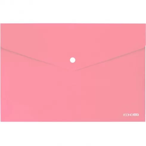 Papirus Φάκελος διαφανής pp economix με κουμπί για χαρτί A4 24x33εκ ροζ
