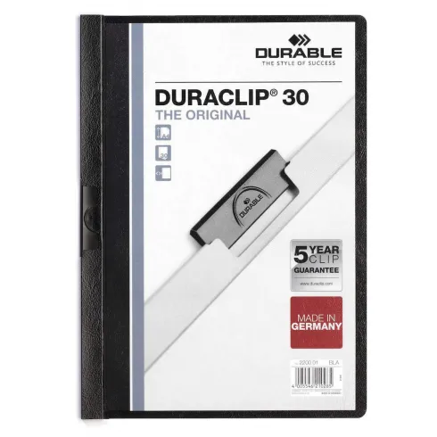 Durable Duraclip 30 Ντοσιέ για A4 με διάφανο εξώφυλλο 1τεμ μαύρο