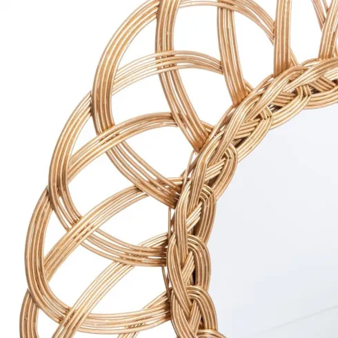 Ρατάν χρυσό καθρέπτης 50cm 173838 #1