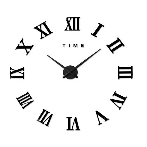 Αυτοκόλλητο Ρολόι Τοίχου BLACK M.Sparkling DIY Wall Clock Roman Numeral Scales Home Decor- Μεγάλο -
