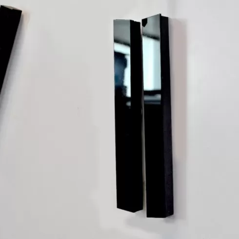 OEM T4203B Αυτοκόλλητο Ρολόι Τοίχου 3D DIY Mirror - Μαύρο Μεγάλο - #1