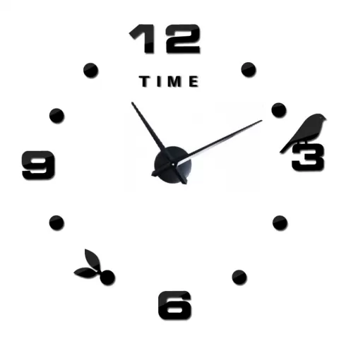  Αυτοκόλλητο Ρολόι Τοίχου Ακρυλικό  Freely Flying Birds LC6019 μαύρο