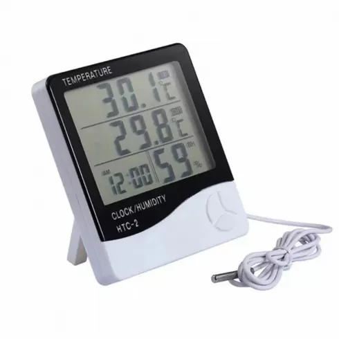 Επιτραπέζιο Θερμόμετρo & Υγρασιόμετρo για Χρήση σε Εσωτερικό Χώρο HTC-02
