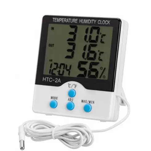 Επιτραπέζιο Θερμόμετρo & Υγρασιόμετρo για Χρήση σε Εσωτερικό Χώρο HTC-2A