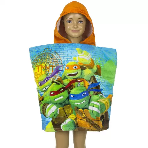 Πόντσο Παιδικό Turtles Velour hooded poncho 50cm x100cm QE1979 