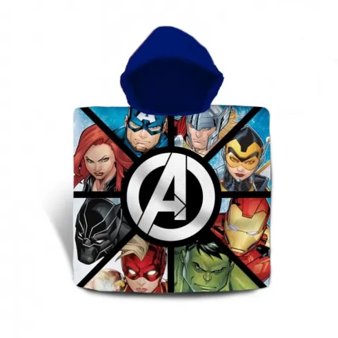 Πόντσο Παιδικό Avengers Hooded poncho verlour Marvel 60cm x120cm  MV15890 blue
