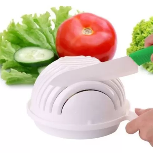 ​OEM Μπόλ Εύκολης Κοπής Λαχανικών και Φρούτων - Salad Cutter Bowl - ΛΕΥΚΟ