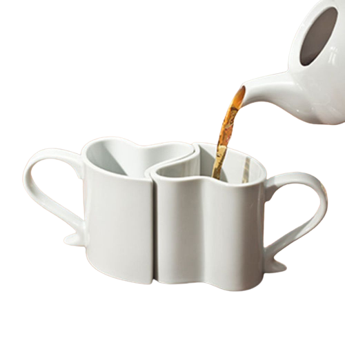 Σετ Κούπες καφέ από πορσελάνη για ζευγάρι hot love mugs Αγίου Βαλεντίνου 