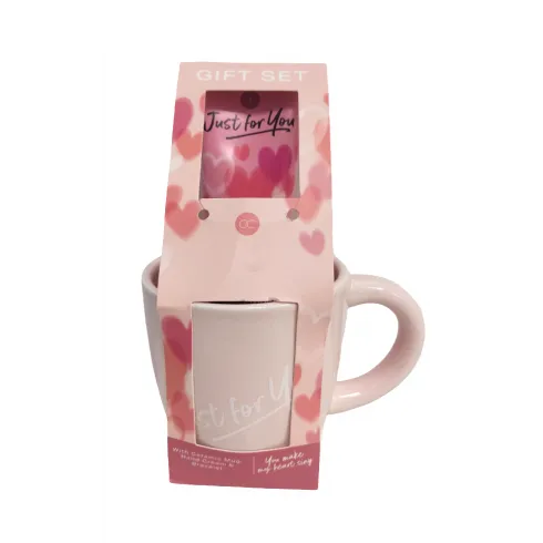 Σετ δώρου κρέμα χεριών και νυχιών μέσα σε κεραμική κούπα 225ml  Just for you Άγιος Βαλεντίνος