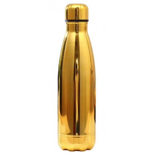 Μπουκάλι νερού 500ml μεταλλικό με μόνωση κενού αέρα για ζεστά και κρύα ροφήματα black gold