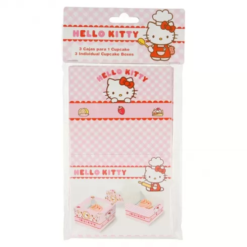 Χάρτινα κουτιά για Cupecake 3 τμχ Hello Kitty 779277 #1
