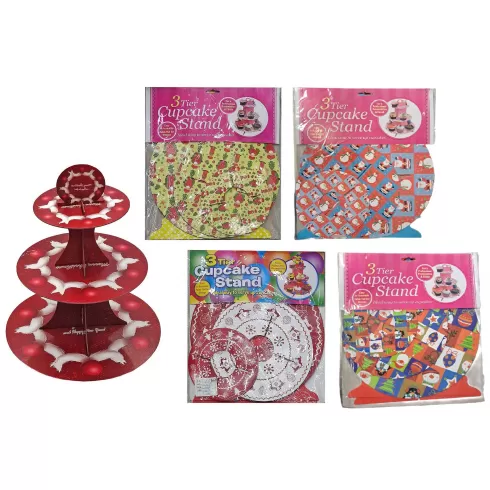 Βάση για cupcake xmas τριώροφη 35 xø30cm 1τεμ Xmasfest 1133815 τυχαίο χρώμα σχέδιο επιλογή