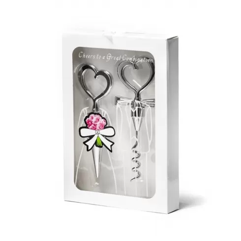 Σετ ανοιχτήρι και πώμα κρασιού σε σχήμα καρδιάς 046520