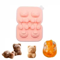 Φόρμα σιλικόνης για 4 παγάκια σε σχήμα αρκουδάκι 5x3εκ FNL07