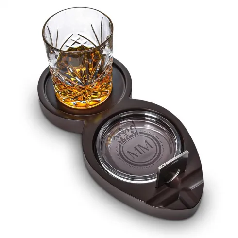 Whiskey & Cigar Tray  ξύλινος δίσκος για ουίσκι και πούρο
