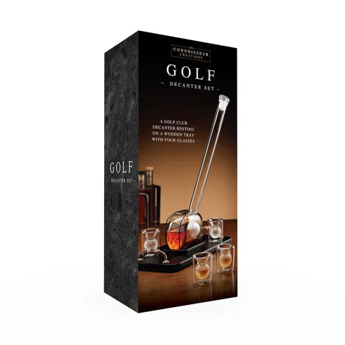 The Source Golf Decanter Set - Σετ καράφα & ποτήρια golf – Καράφα μοτίβο club με 4 ποτήρια σε σχέδιο μπάλας
