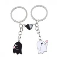 Σετ 2τεμ μπρελόκ ζευγάρι φαντασματάκια με μαγνητική καρδιά Άγιος Βαλεντίνος