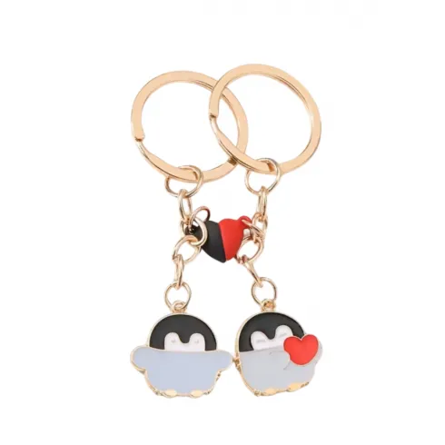 Σετ 2τεμ μπρελόκ ζευγάρι πιγκουινάκια με μαγνητική καρδιά Άγιος Βαλεντίνος