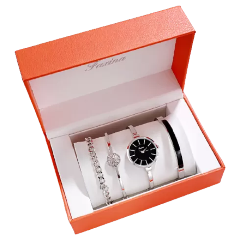 FAXINA ZY002 Ρολόι σετ  Stainless Steel silver black