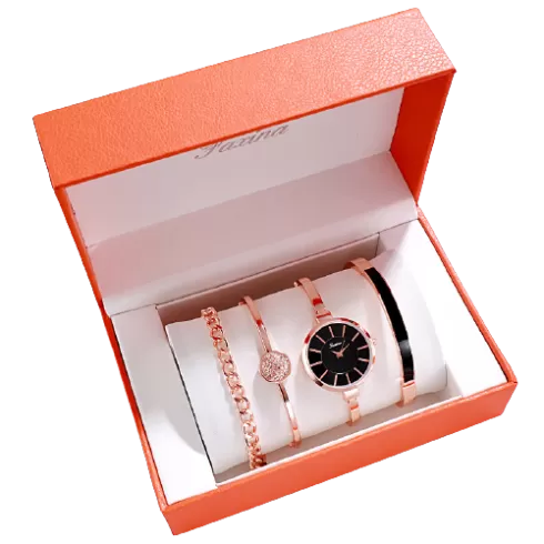 FAXINA ZY002 Ρολόι σετ  Stainless Steel rose gold black