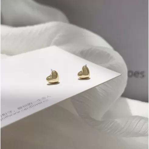 Σκουλαρίκια φο μπιζού μικρές χρυσές καρδιές Άγιος Βαλεντίνος 1529 #1