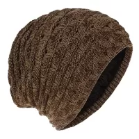 Πλεκτός σκούφος beanie SHO-0002, unisex, καφέ #1