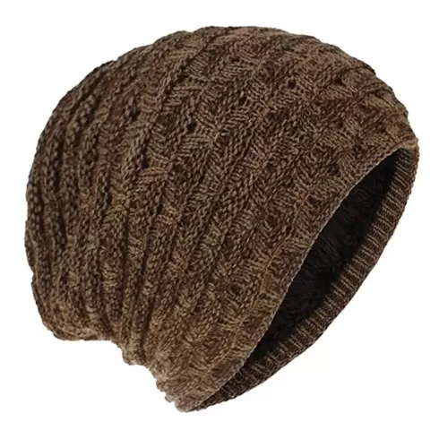 Πλεκτός σκούφος beanie SHO-0002, unisex, καφέ #1