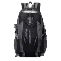 Hong Jing keep walking Casual Waterproof Simple Backpack τσάντας πλάτης αδιάβροχη μαύρο-γκρι  40L