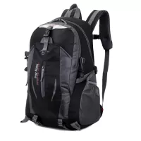 Hong Jing keep walking Casual Waterproof Simple Backpack τσάντας πλάτης αδιάβροχη μαύρο-γκρι  40L #14