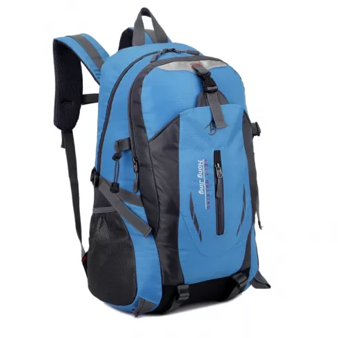 Hong Jing keep walking Casual Waterproof Simple Backpack τσάντας πλάτης αδιάβροχη μαύρο-μπλε 40L #2