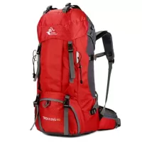 FREE KNIGHT 60L Μεγάλη Αδιάβροχη Τσάντα Mountaineering Bag Outdoor Backpack with Rain Cover Red
