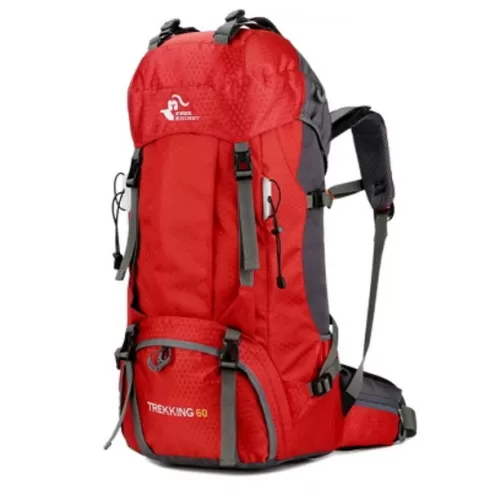 FREE KNIGHT 60L Μεγάλη Αδιάβροχη Τσάντα Mountaineering Bag Outdoor Backpack with Rain Cover Red