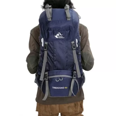 FREE KNIGHT 60L Μεγάλη Αδιάβροχη Τσάντα Mountaineering Bag Outdoor Backpack with Rain Cover Navy Blue #1