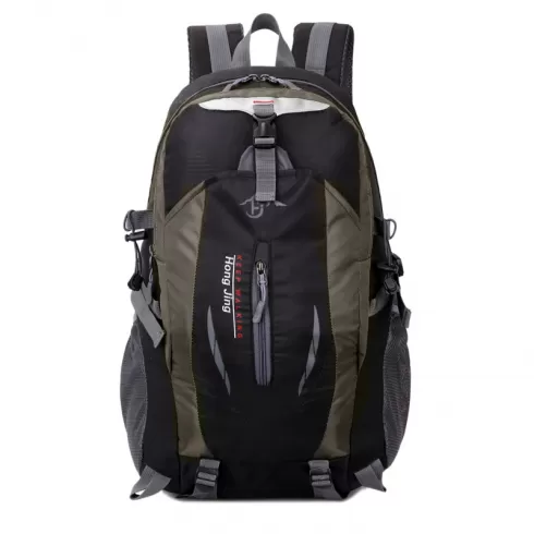Hong Jing keep walking Casual Waterproof Simple Backpack τσάντας πλάτης αδιάβροχη μαύρο-λαδί 40L