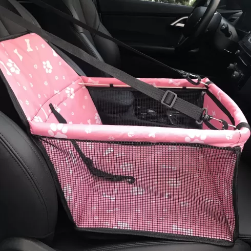Τρυπητό Καθισματάκι συνοδηγού αυτοκινήτου για κατοικίδια ροζ - Car Front Row Waterproof Printing Anti-Deformation Pet Car Mat