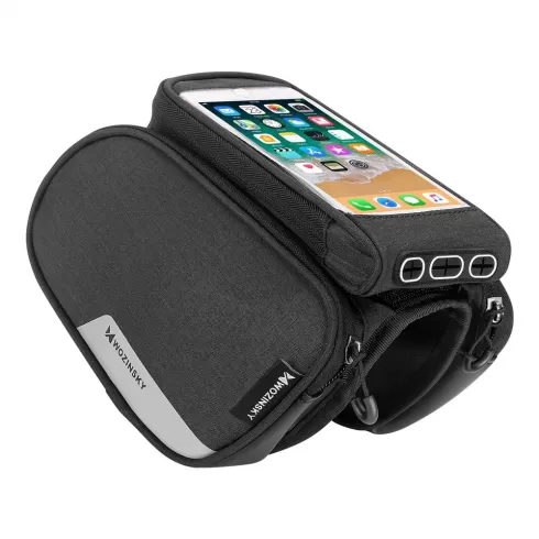 Wozinsky Bike Front Storage Bag Bicycle Frame Phone Case 6,5 inch max 1,5L black (WBB7BK) αδιάβροχο τσαντάκι ποδηλάτου με βάση για το κινητό
